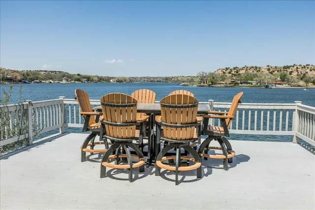 a view of an outdoor sitting area