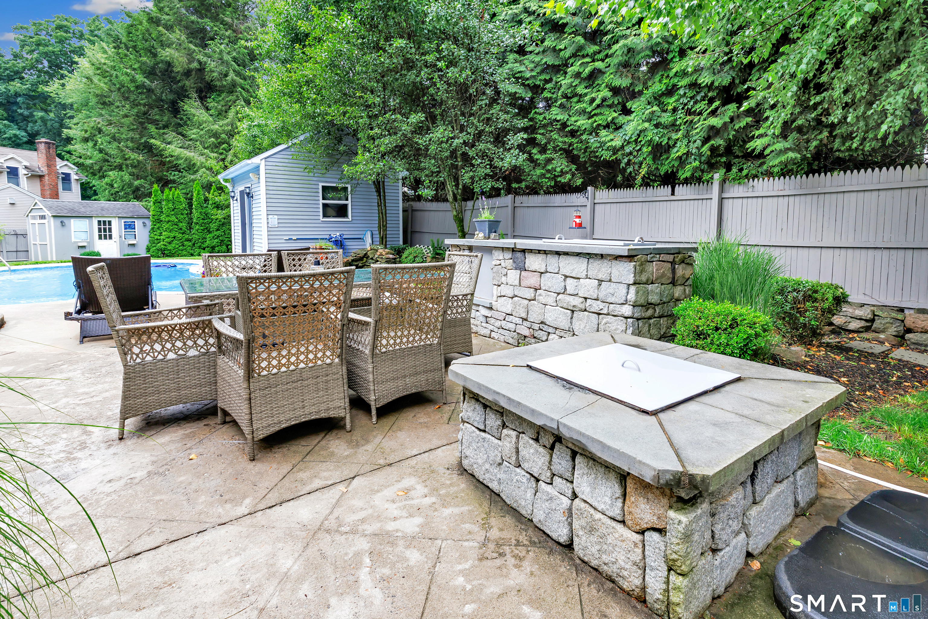 47 Sorghum Road Shelton, CT 06484 - Photo 31 of 40 Outdoor Kitchen and Firepit