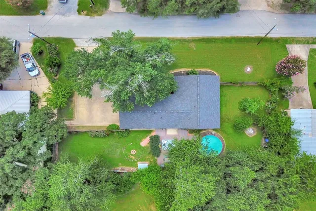 an aerial view of a house