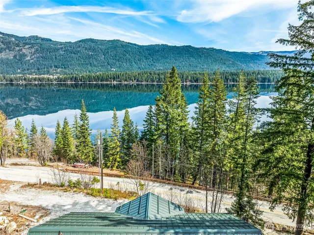 a view of lake with mountain