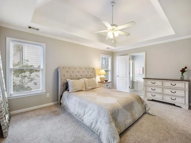 a view of a street with a building in the background