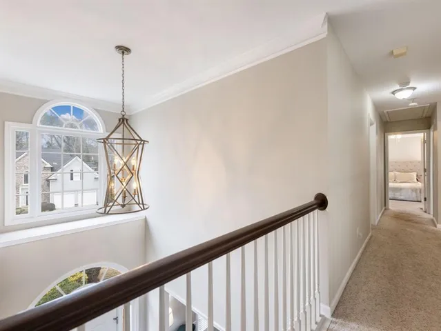 a view of a lake with a city