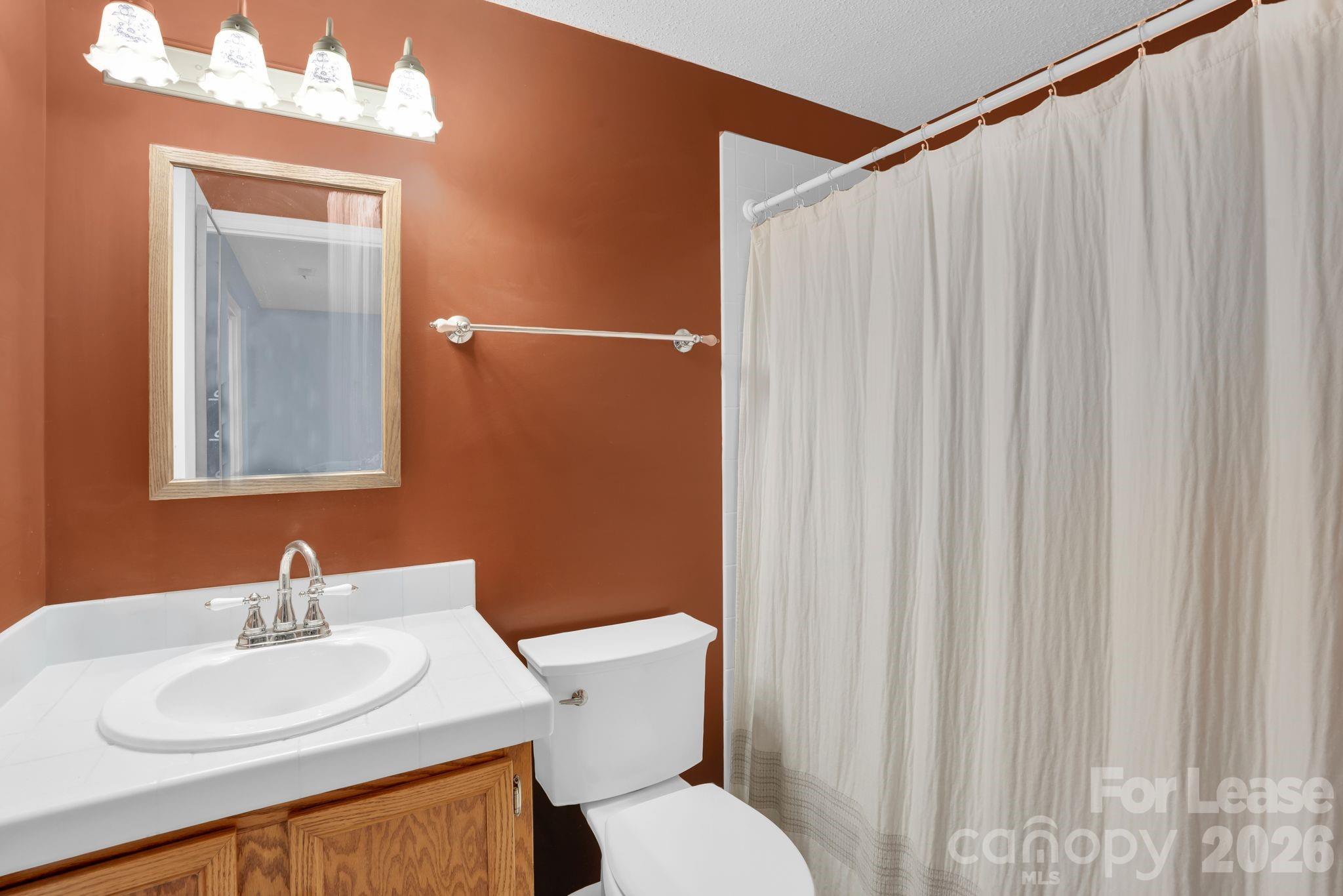 2427 Studley Road Charlotte, NC 28212 - Photo 23 of 30 a bathroom with a sink vanity mirror and toilet
