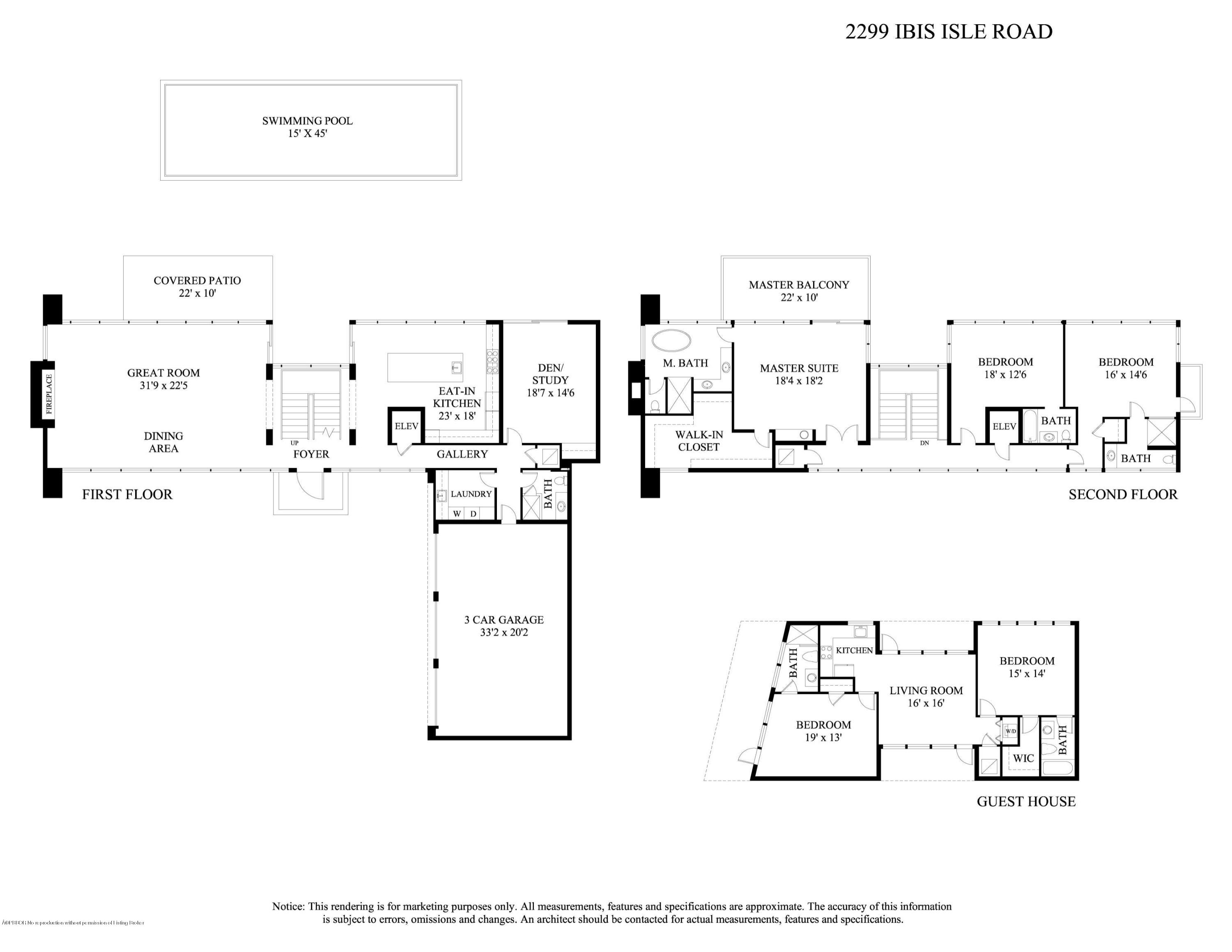 2299 Ibis Isle Road East Palm Beach, FL 33480 - Photo 37 of 37 a picture of a floor plan