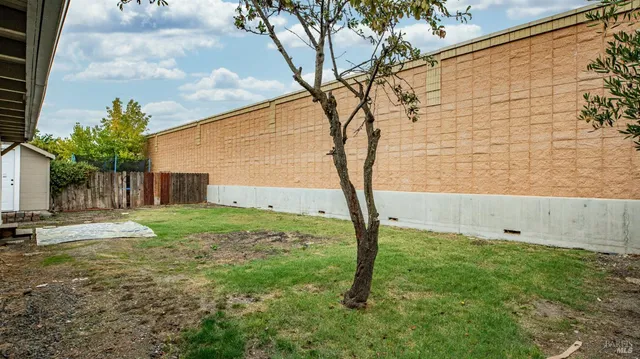 a view of a backyard