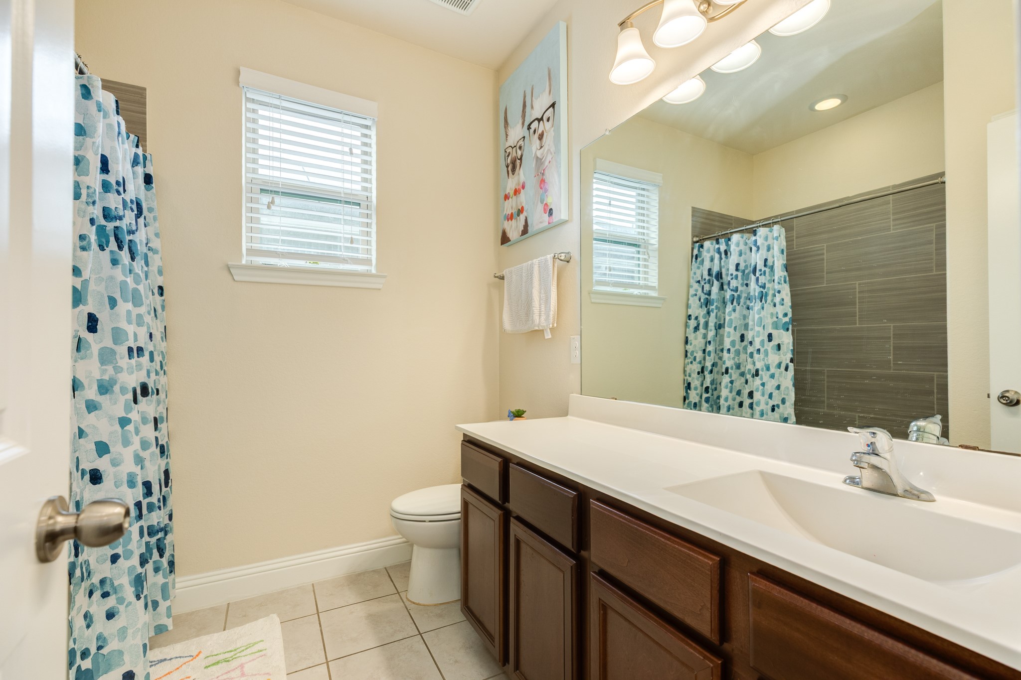 3519 Bay Drive Rosharon, TX 77583 - Photo 5 of 49 secondary bath between the 2 bedrooms on your right with modern counter tops, tub shower combo