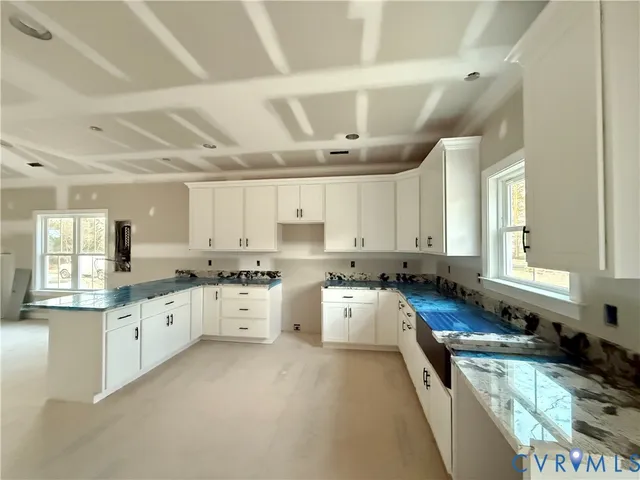 a view of water from a yard