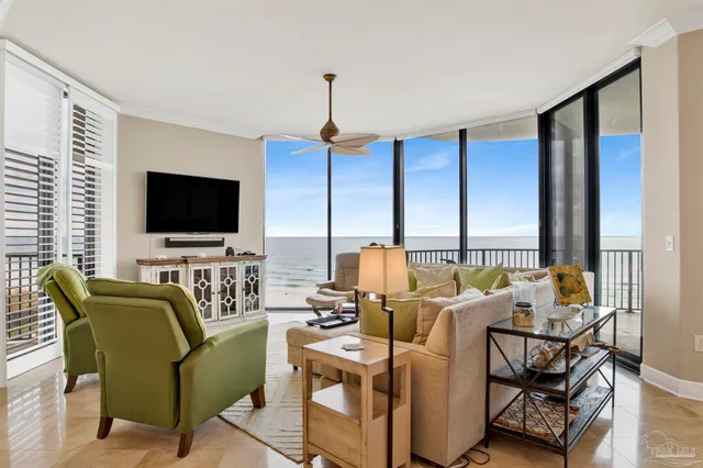 a living room with furniture