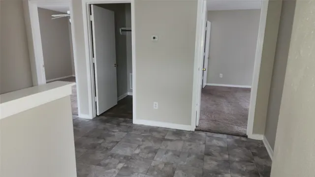 an empty room with closet