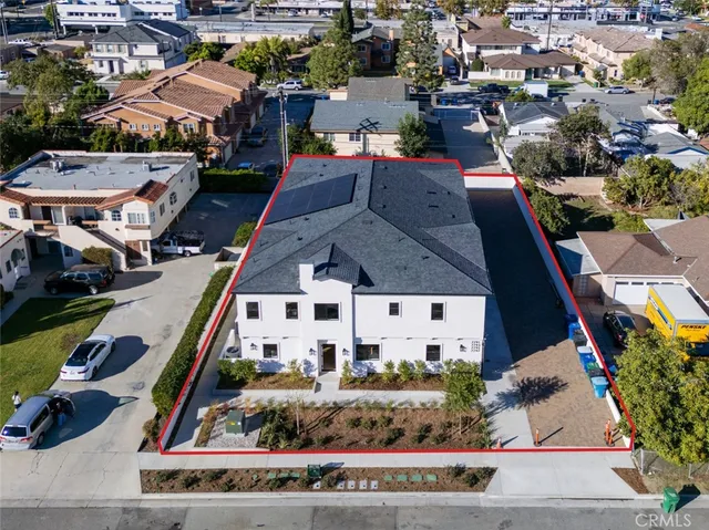 an aerial view of multiple houses