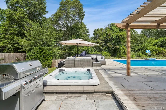 a view of outdoor space yard deck patio and outdoor seating
