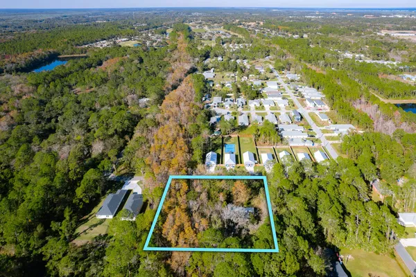 an aerial view of a house
