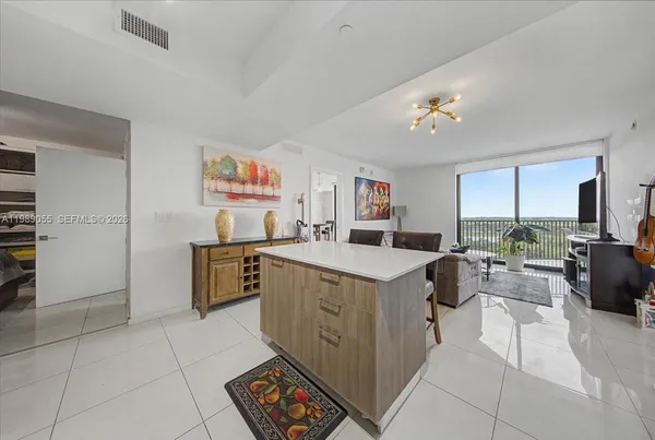 a kitchen with a cabinets and counter space