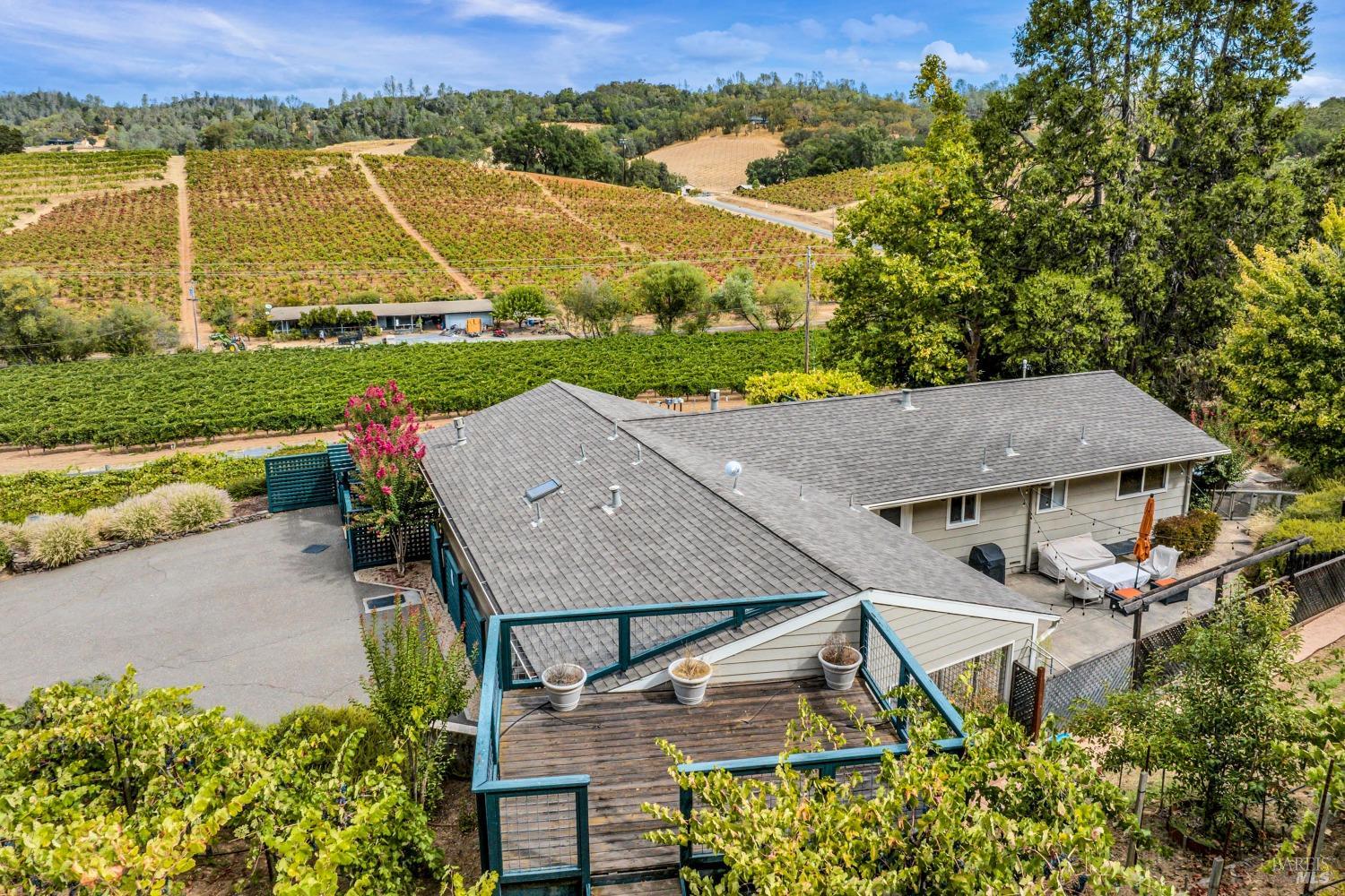 1389 Canyon Road Geyserville, CA 95441 - Photo 52 of 59 an aerial view of a house with a ocean view