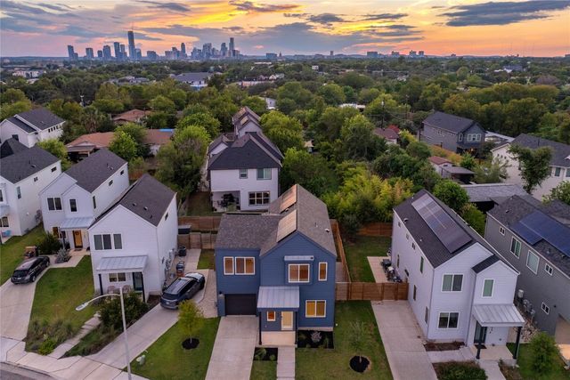 an aerial view of multiple houses