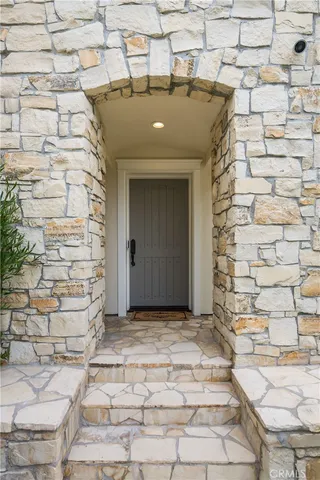 a front view of a building with door