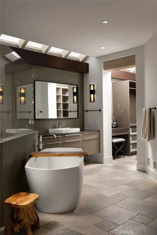 a outdoor living space with furniture and a fireplace