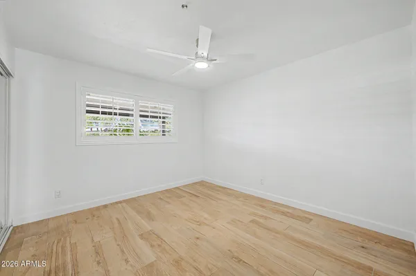 an empty room with a window