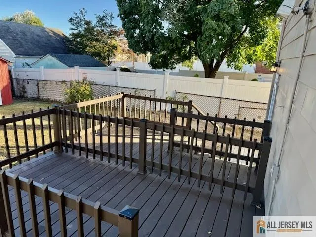 a view of wooden deck