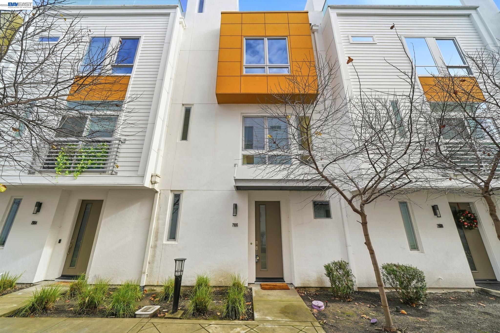 a front view of a multi story residential apartment building