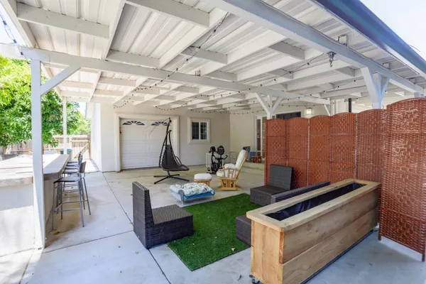 a outdoor space with furniture