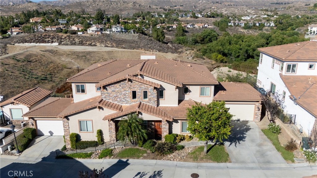 585 Vía Pueblo Riverside, CA 92507 - Photo 11 of 61 Ariel View of the front entrance and 2 car garage