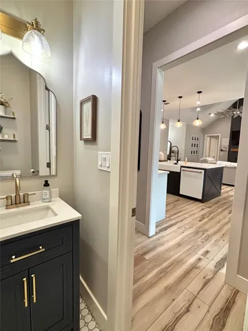 a view of a bathroom from a sink
