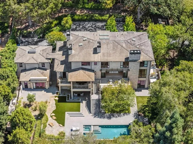 an aerial view of a house