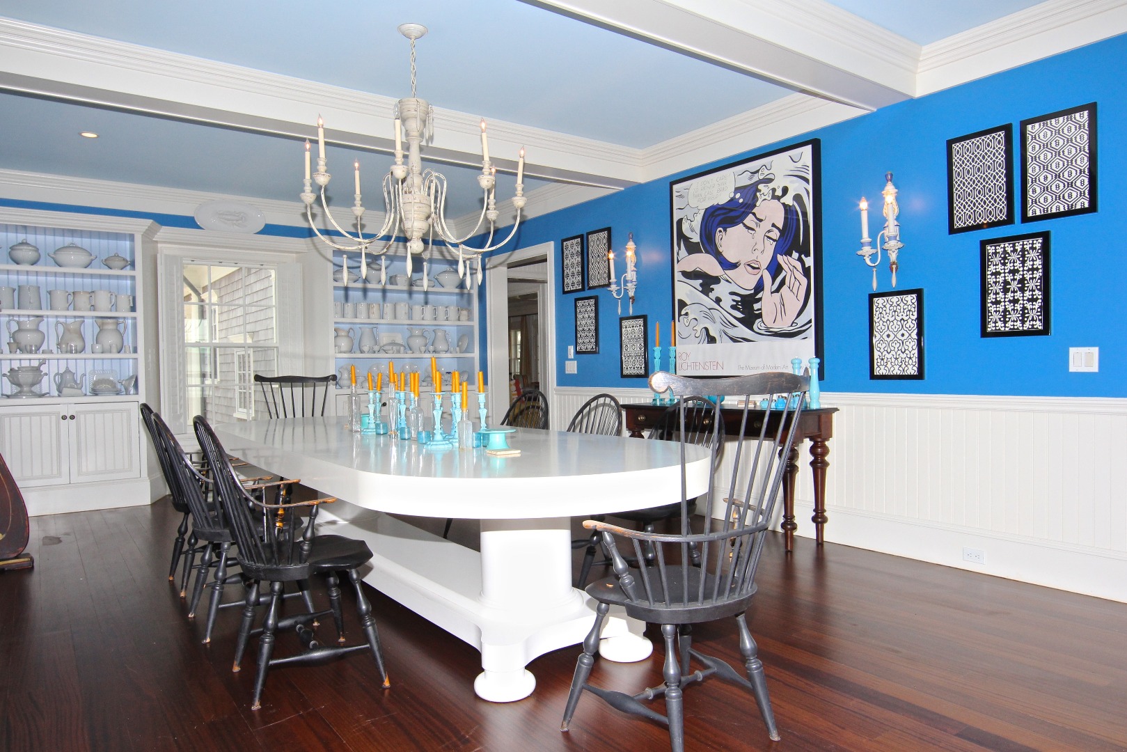 22 Lelands Path Edgartown, MA 02539 - Photo 16 of 87 a view of a dining room with furniture wooden floor and chandelier