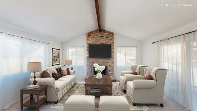 a view of a porch with a garden