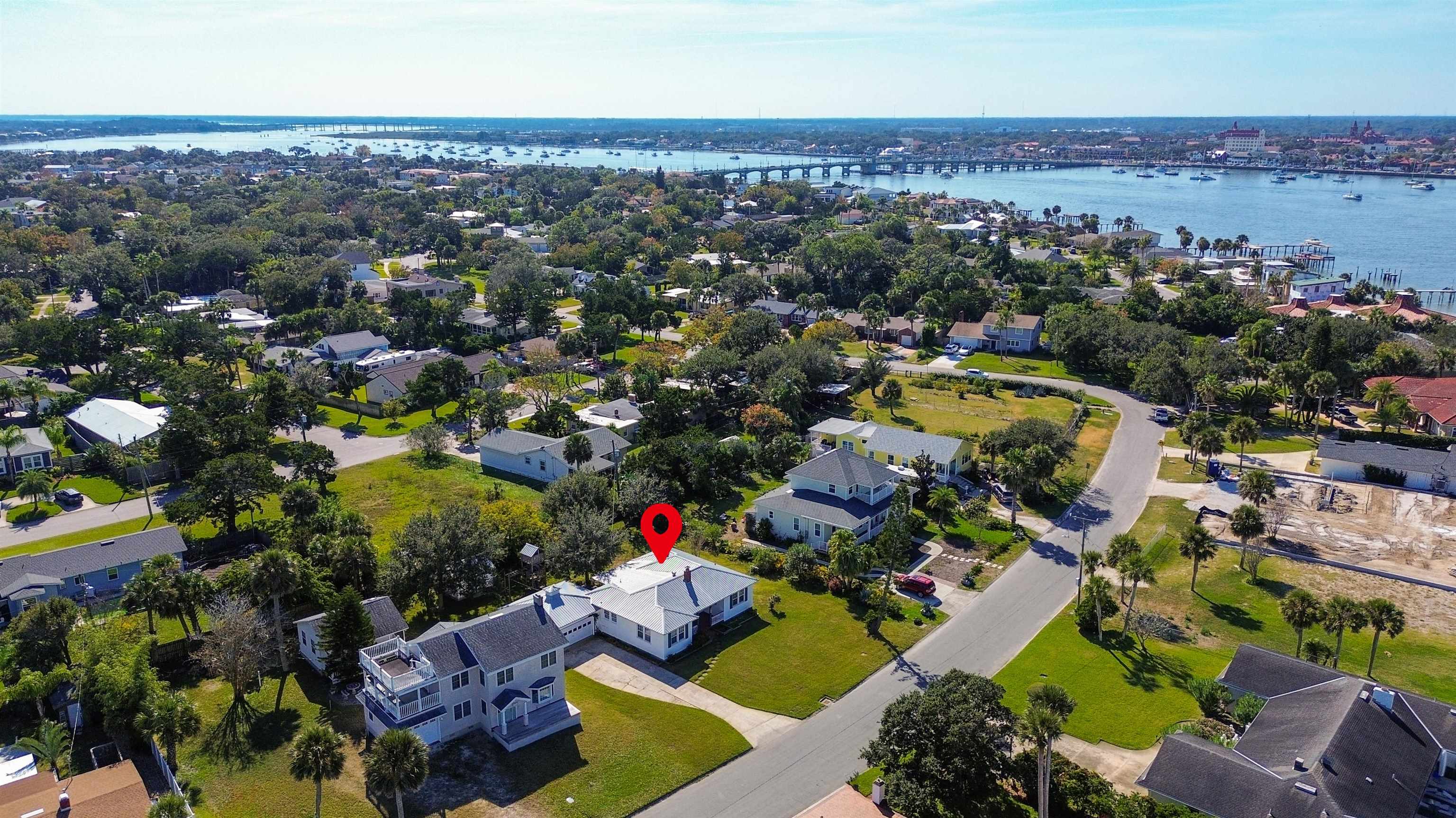 196 Inlet Drive St. Augustine, FL 32080 - Photo 51 of 52 an aerial view of a houses with a swimming pool