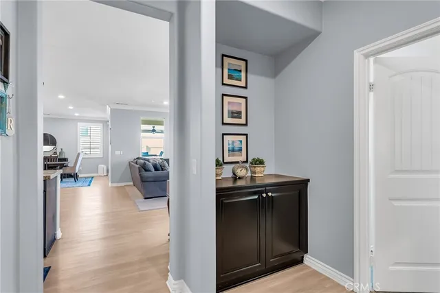 a view of a livingroom with furniture and front door