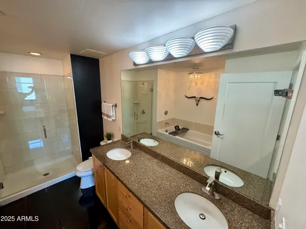 a view of a hallway with workspace