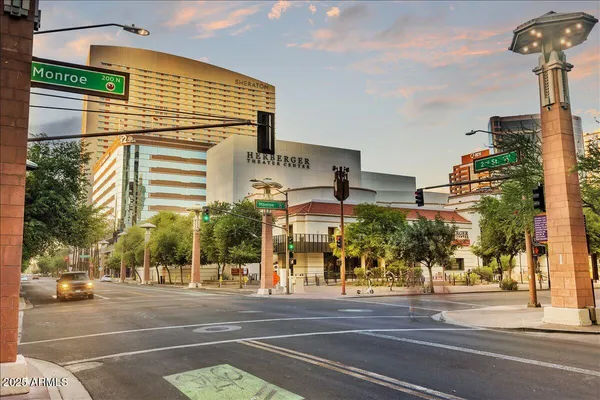 a building outdoor space with glass windows