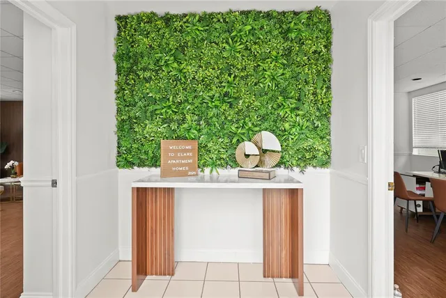 a view of kitchen with cabinets