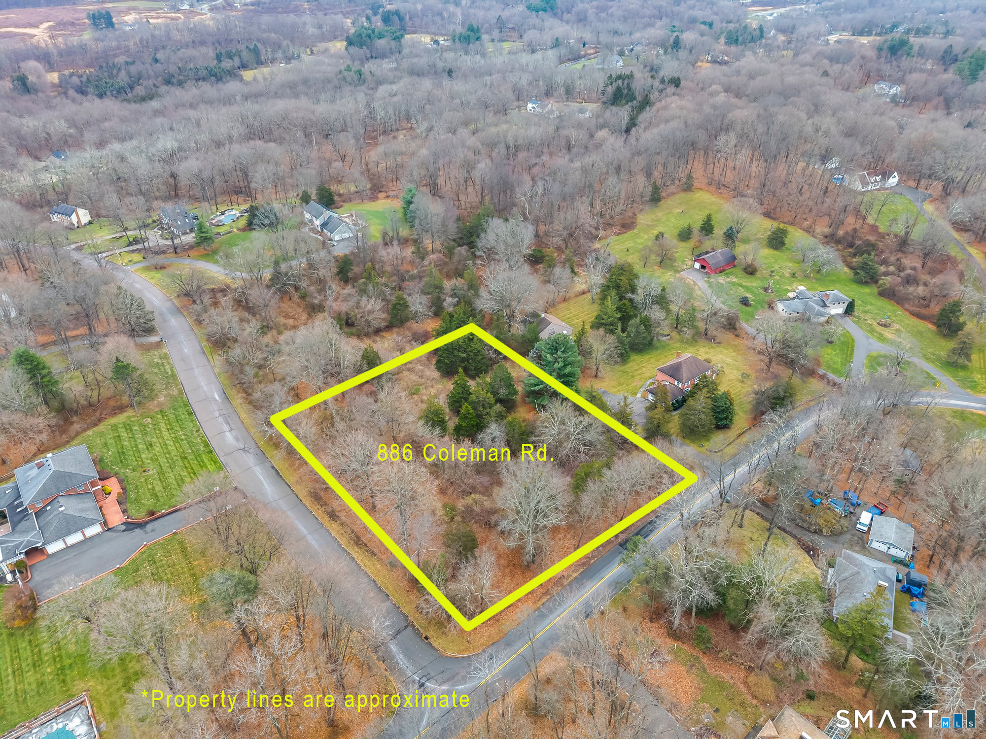 Aerial View of Coleman lot which is on corner of Coleman and Philson.