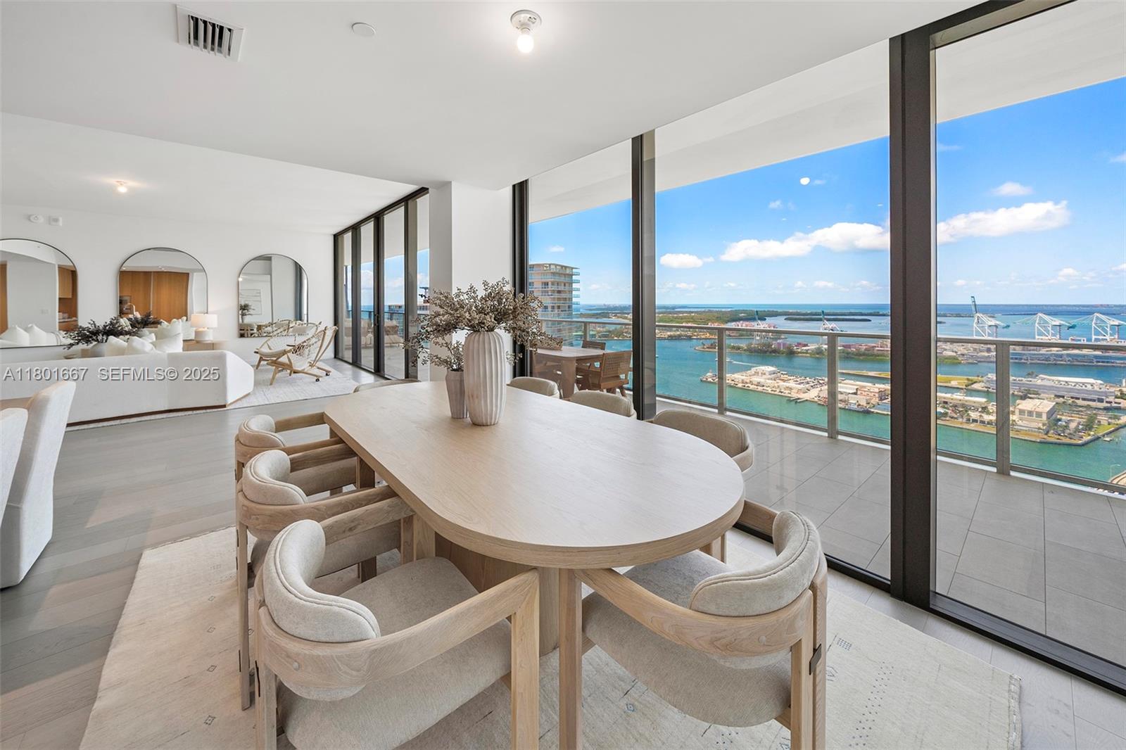 500 Alton Road, Unit 3602 Miami Beach, FL 33139 - Photo 10 of 33 a dining room with furniture and a floor to ceiling window
