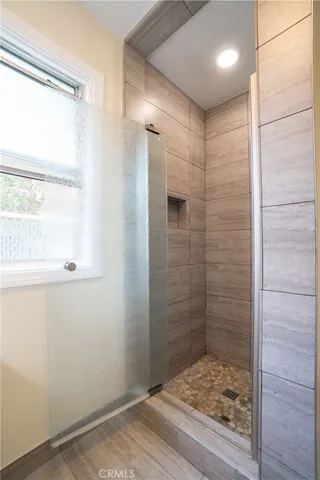 a bathroom with a shower