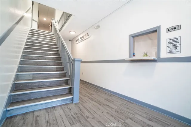 a view of entryway with wooden floor