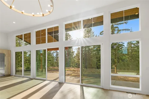 a view of a building from a porch