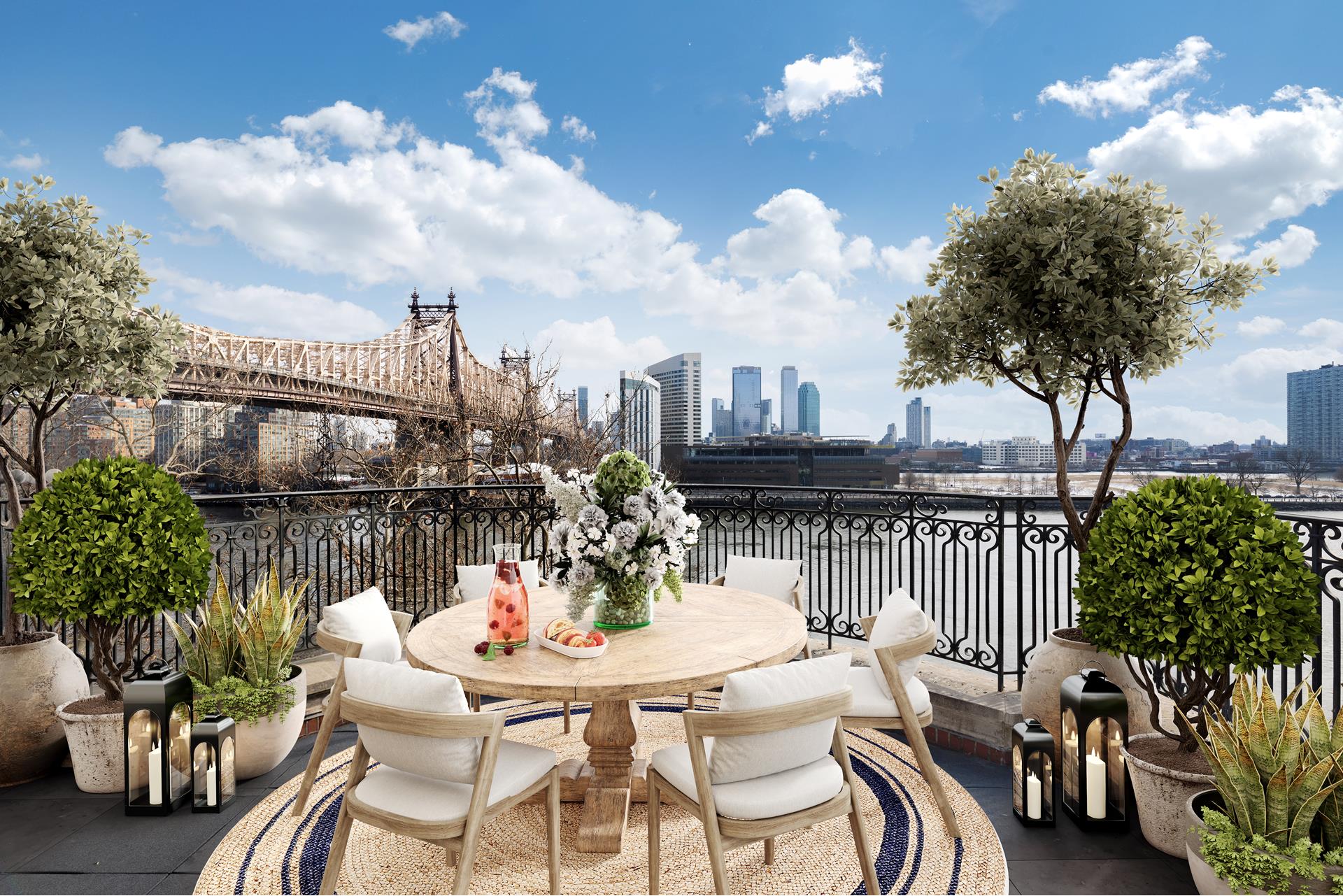 7 Sutton Square Manhattan, NY 10022 - Photo 18 of 30 a view of a balcony with furniture and a potted plant