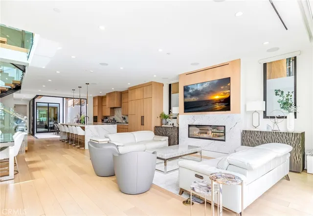 a view of living room with furniture and flat screen tv