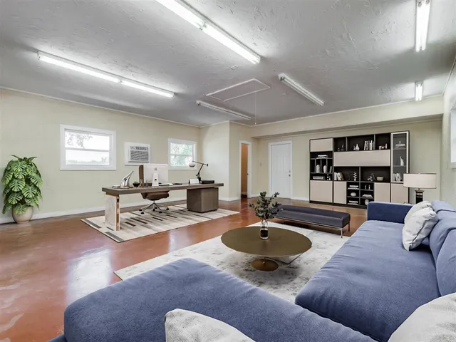 a view of a trees and yard