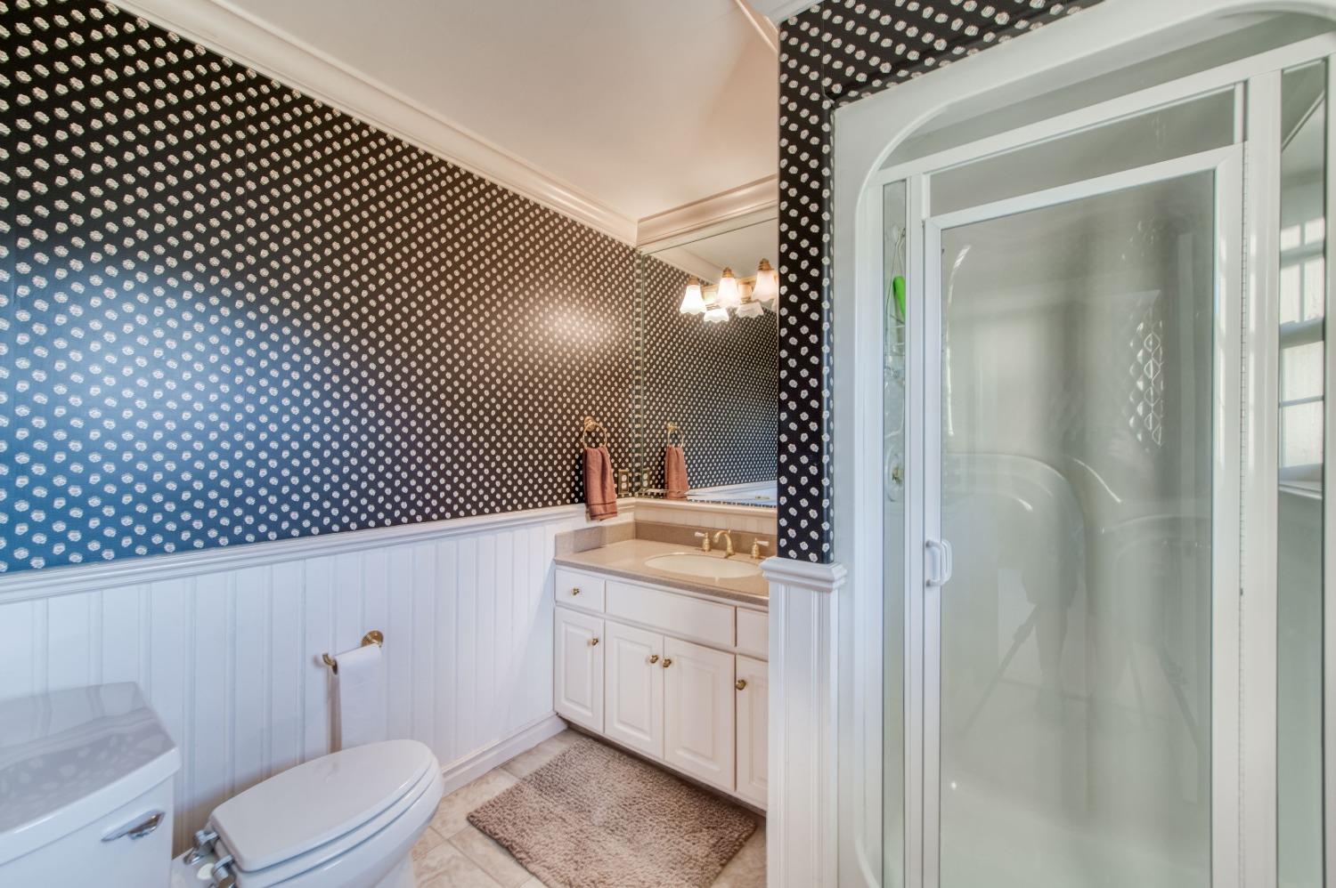 21672 Westmere Lane Friant, CA 93626 - Photo 43 of 80 a bathroom with a sink a toilet and mirror