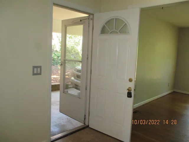 a view of front door