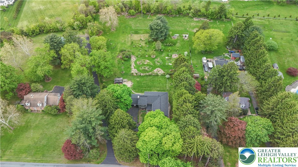 2242 Church Road Bethlehem, PA 18015 - Photo 70 of 74 an aerial view of residential house with outdoor space and trees all around