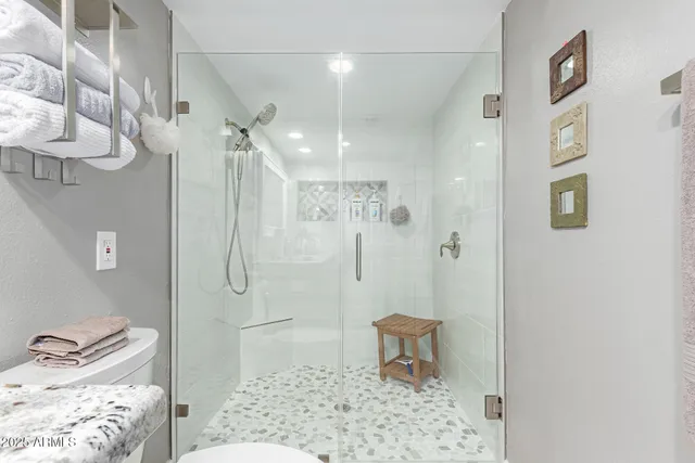 a bathroom with a shower