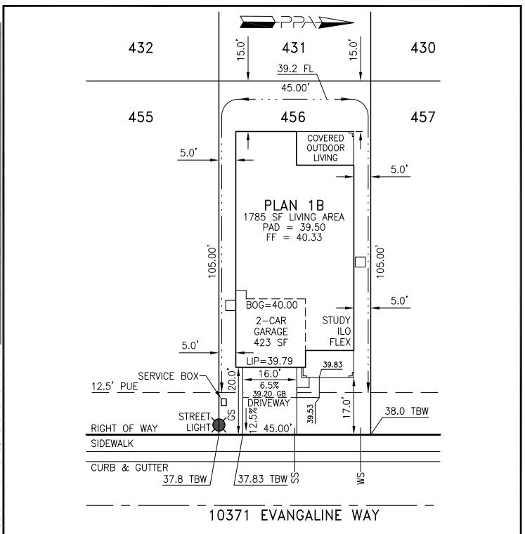 10371 Evangaline Way Elk Grove, CA 95757 - Photo 3 of 19 10371 Evangaline Way Preliminary Plot Plan