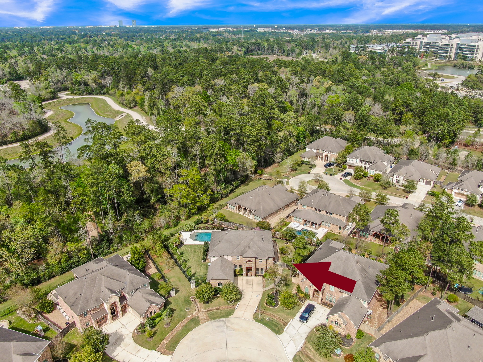 23219 Belted Kingfisher Trail Spring, TX 77389 - Photo 41 of 43 an aerial view of residential houses with outdoor space