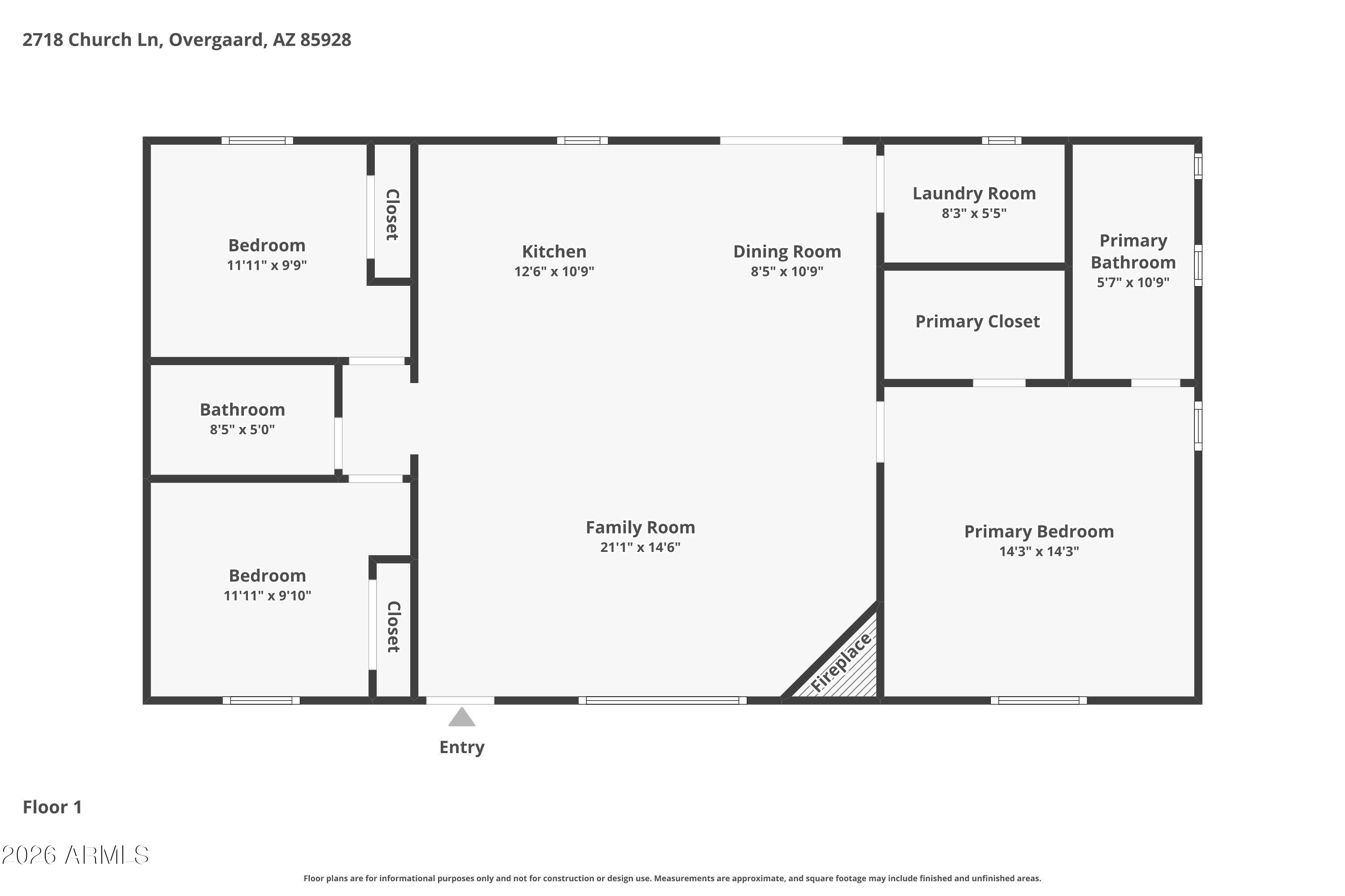 2718 Church Lane Overgaard, AZ 85933 - Photo 50 of 50 a picture of a floor plan